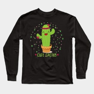 Cute Cactus Lover Cacti Funny T-Shirts for women and girls Long Sleeve T-Shirt